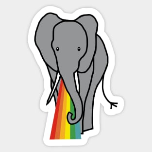 Animals with Rainbow Puke Elephant Sticker